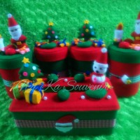 Jual SET TOPLES FLANEL NATAL CHRISTMAS PARTY Murah