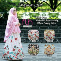 rajwa syari gamis longdress busana muslimah busui crepe ori FLH