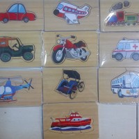 Jual mainan anak edukatif/edukasi kayu puzzle transportaai Murah