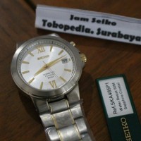 Seiko Kinetic SKA485P1 Jam Tangan Pria SKA485 Silver Gold Titanium