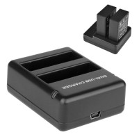 USB Dual Battery Travel Charger for GoPro Hero 4 - AHDBT-401 - Black