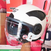 Helm Nolan N33 Evo Classic Metal White Half face Model keren not zeus