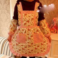 apron celemek dapur masak bunga floral shabby chic DENGAN lengan
