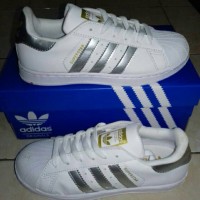 Sepatu Adidas Superstar White List Silver Kw Super
