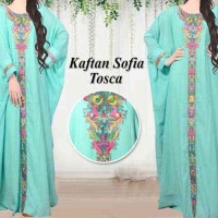 Jual Kaftan Sofia warna tosca ready stock Murah