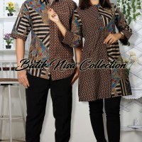 Baju Batik Couple Kemeja Pria & Blouse Wanita Motif Kombinasi Katun
