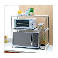 Rak Penyimpanan Dapur - Microwave Oven Stainless Steel Storage Rack