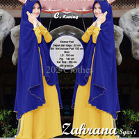 Baju Gamis Wanita Gamis Katun Jepang Gamis ZAHRANA SYARI KUNING