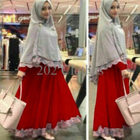 Baju Gamis Wanita Gamis Katun Jepang Gamis SAFIRA MERAH