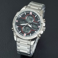 Jual JAM TANGAN PRIA BEST SELLER CASIO EDIFICE EFA133 SILVER LIST RED PREM Murah