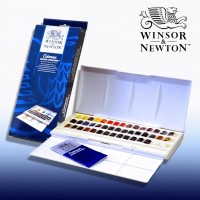 Jual Winsor & Newton Cotman Watercolours Studio Set - 45 Half Pans Murah
