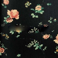 wallpaper bunga floral flower hitam shabby chic vintage (KING XTE3015)