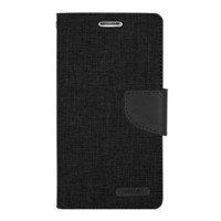 Mercury Canvas Diary Case Xiaomi Redmi Note 2 Flip Cover - Hitam