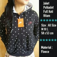 jaket Fleece - Jaket Zipper Nike polkadot love hitam | RSCH | ADIDAS |