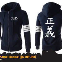 Jual Jaket Anime One Piece Marine 4-Strip Jacket Hoodie (JA OP 28) Murah