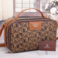 Tas Bonia Toiletry Case Monogram COKLAT MUDA 478-A01