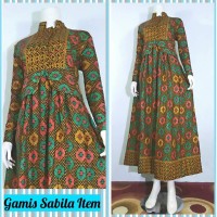 GAMIS BATIK KATUN SABILA ITEM PIC BEW
