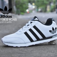 Sepatu Sport Adidas Neo V Racer Grade Ori Putih Hitam / kets casual