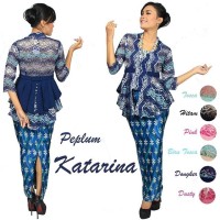 Kebaya Wisuda Pesta Peplum Muslim Brokat Modern