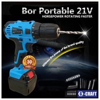 Jual Bor Portable G-Craft 21v, Super Power, 2 Speed (Hi or Low), Murah Murah