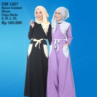 Gamis Simple Casual Dress Remaja Baju Muslim Wanita Rahnem Ori GM 1327