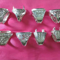 Cincin Ring Cangkang Titanium Perak Per 10 Pcs