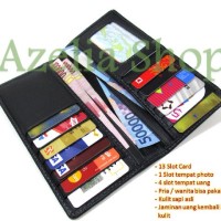 Jual dompet kulit panjang pria/wanita hitam polos asli garut Murah