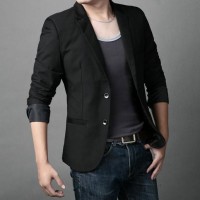 Jas blazer Pria keren Casual formal murah Aguero Hitam