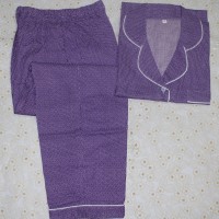 baju tidur dewasa little star lengan pendek/celana panjang purple