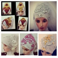 headpiece hijab pengantin mewah