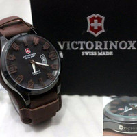 Jam Tangan Pria Swiss Army Victorinox Kombo Leather Dark Brown