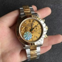 JAM TANGAN REPLIKA ROLEX DAYTONA 116523 SS/YG GOLD DIAL SWISS ETA 1:1