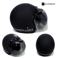 Helm Bogo Aizo Retro Klasik Black Doff Solid