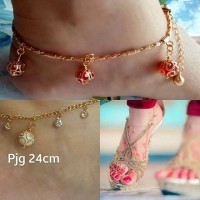 Gelang kaki xuping dubai lapis emas 18k