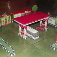 Jual Papercraft Spbu Pertamina Lengkap (Miniatur Spbu Pertamina) Murah