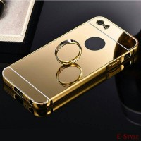 Jual Free Tempered Glass Mirror case Alumunium Bumper Iphone 5/5S/SE Casing Murah