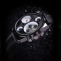 Jual Jam Tangan Dengan Penunjuk Waktu Ganda Oulm-9316 Dual Time Watch Murah