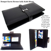 DOMPET KULIT SOFT HERMES KELLY KARTU KW EXPORT HITAM