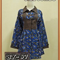 Jual Blouse Batik Jumbo Atasan Wanita Jumbo Wiru Depan Murah