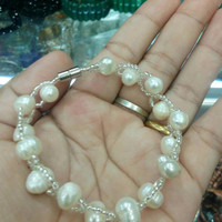 gelang mutiara air tawar ulir manik