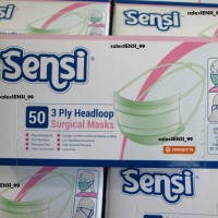 Jual SENSI MASKER JILBAB HIJAB KARET SENSI MASK HEADLOOP 3PLY MASKER DEBU Murah