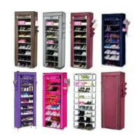 Jual Rak Sepatu 10 Susun / Shoe Rack with Dusk COver Murah