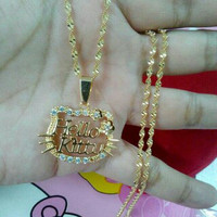 Kalung Nama Lapis Emas Bunga Hello Kitty |Fashion |Aksesoris |Jewelry