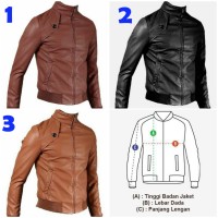 Jual TERLARIS!!! Jaket Casual Pria Semi Kulit Sintetis Kancing Satu Murah
