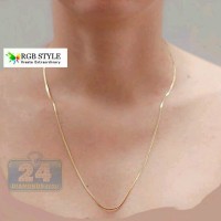 Jual Kalung Titanium 316L Pria Wanita Panjang Tipis Gold Emas Murah