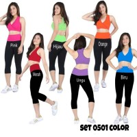 Jual Partai Setelan baju senam zumba tanktop kaos aerobik fitnes yoga bra Murah