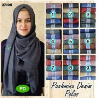 Jilbab | Hijab Harga Grosir | Pashmina Denim Rawis Polos