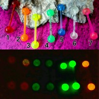 Tongue Ring Piercing Tindik Lidah Anting Lidah Glow in The Dark