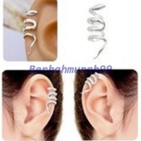 Anting Daun Telinga (Tanpa Tusuk) Motif Ular Melingkar