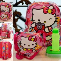 Jual Tas ransel anak sd hello kitty tempat makan minum clutch hadiah kado Murah